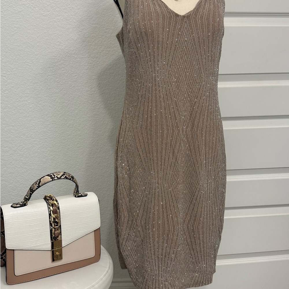Brown Ribbed Sleeveless Bodycon Midi Dress